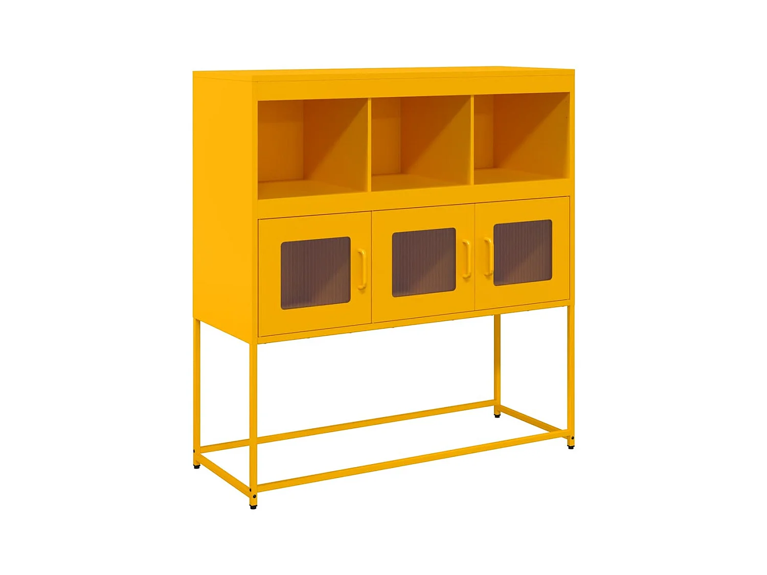 Buffet jaune moutarde 100,5x39x107 cm acier laminé à froid