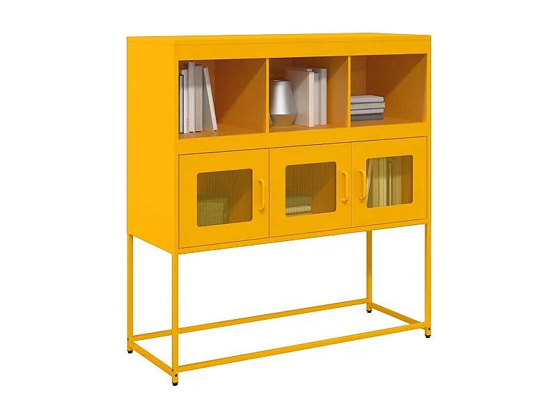 Credenza giallo senape 100,5x39x107 cm acciaio laminato a freddo