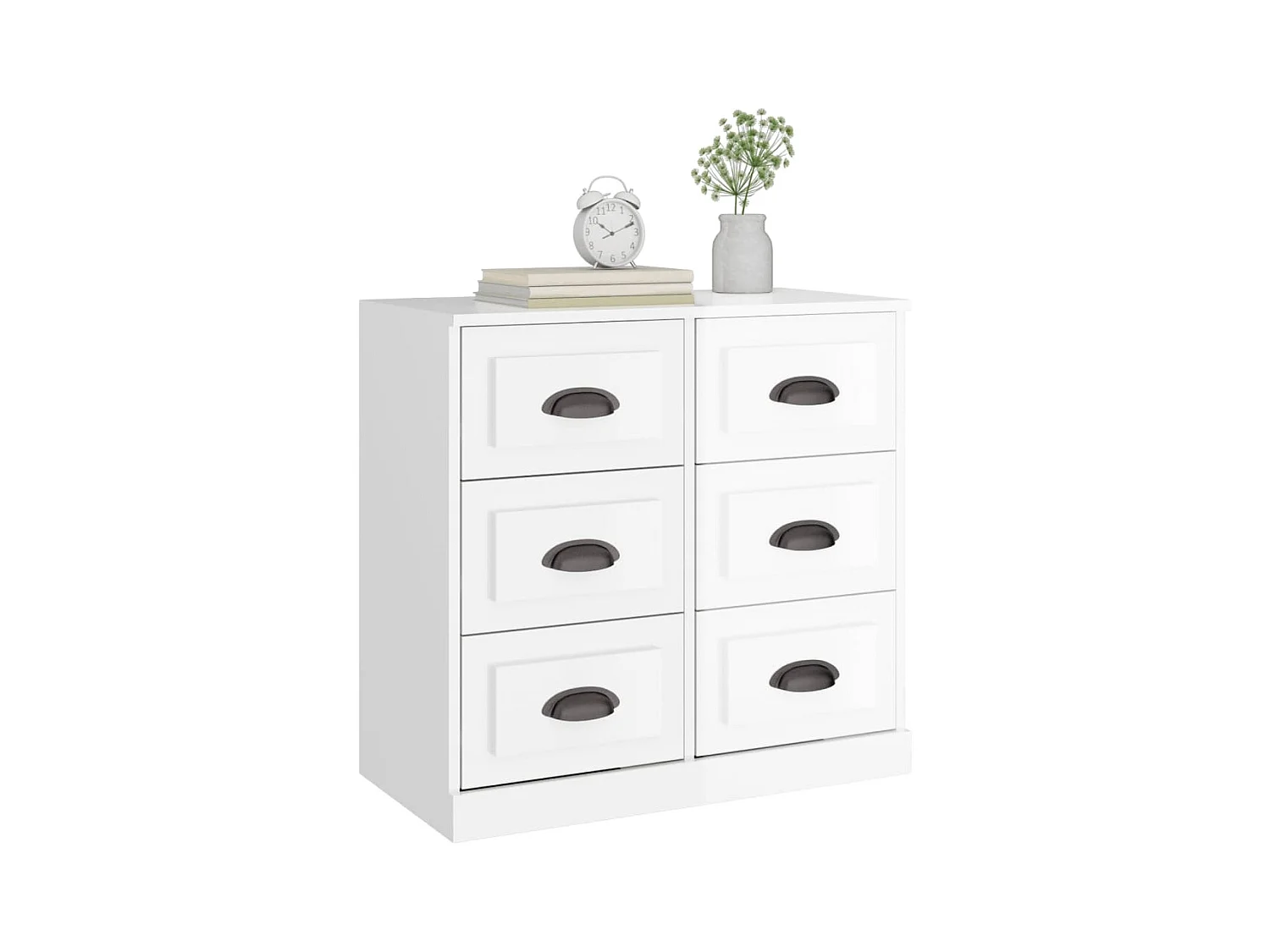 Buffet blanc brillant 70x35,5x67,5 cm bois d'ingénierie