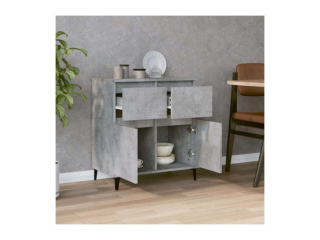 Buffet Gris béton 60x35x70 cm Bois d'ingénierie