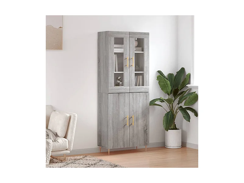 Buffet haut Sonoma gris 69,5x34x180 cm Bois d'ingénierie