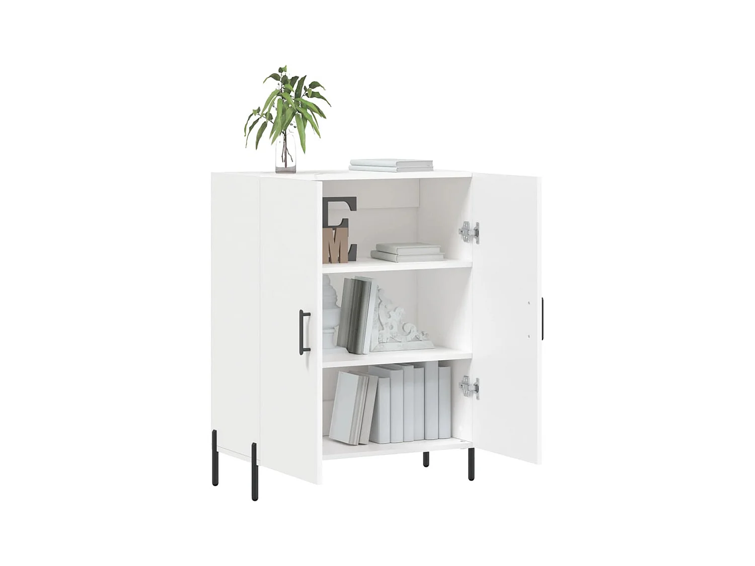 Wit dressoir 69,5x34x90 cm bewerkt hout