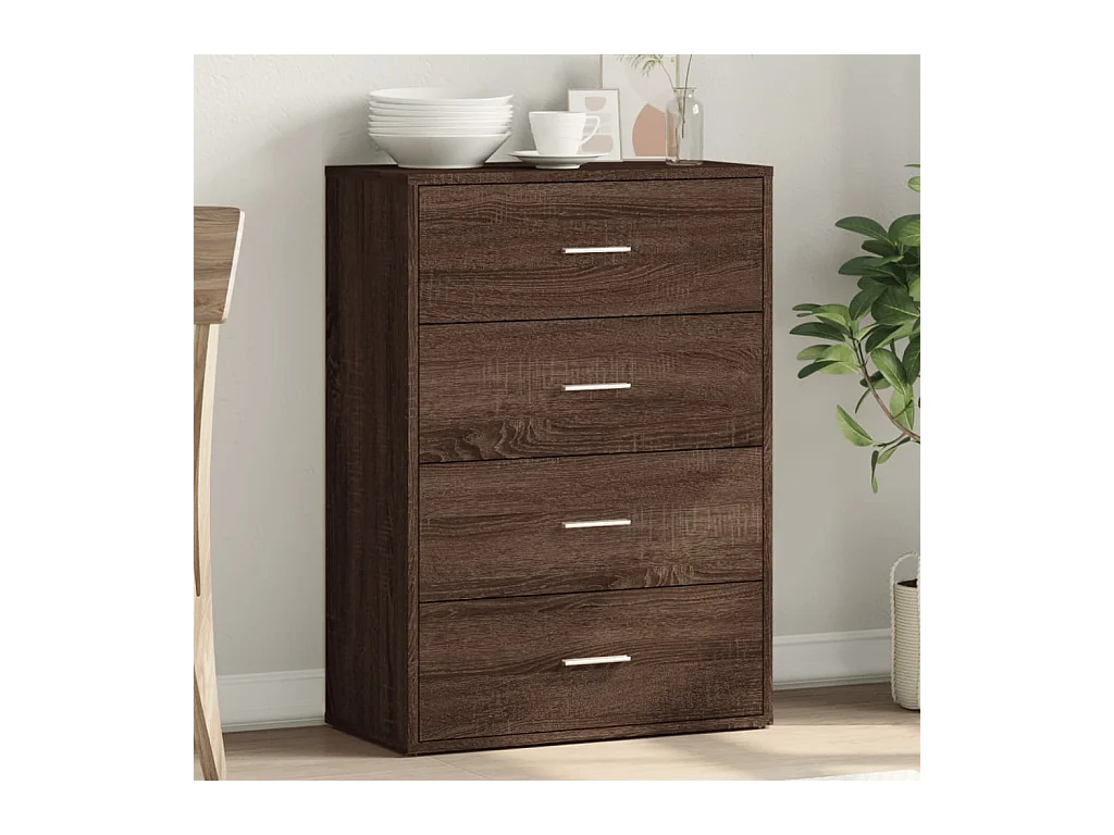 Buffet chêne marron 60x31x84 cm bois d'ingénierie