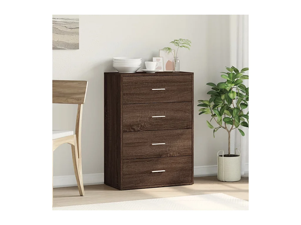 Buffet chêne marron 60x31x84 cm bois d'ingénierie