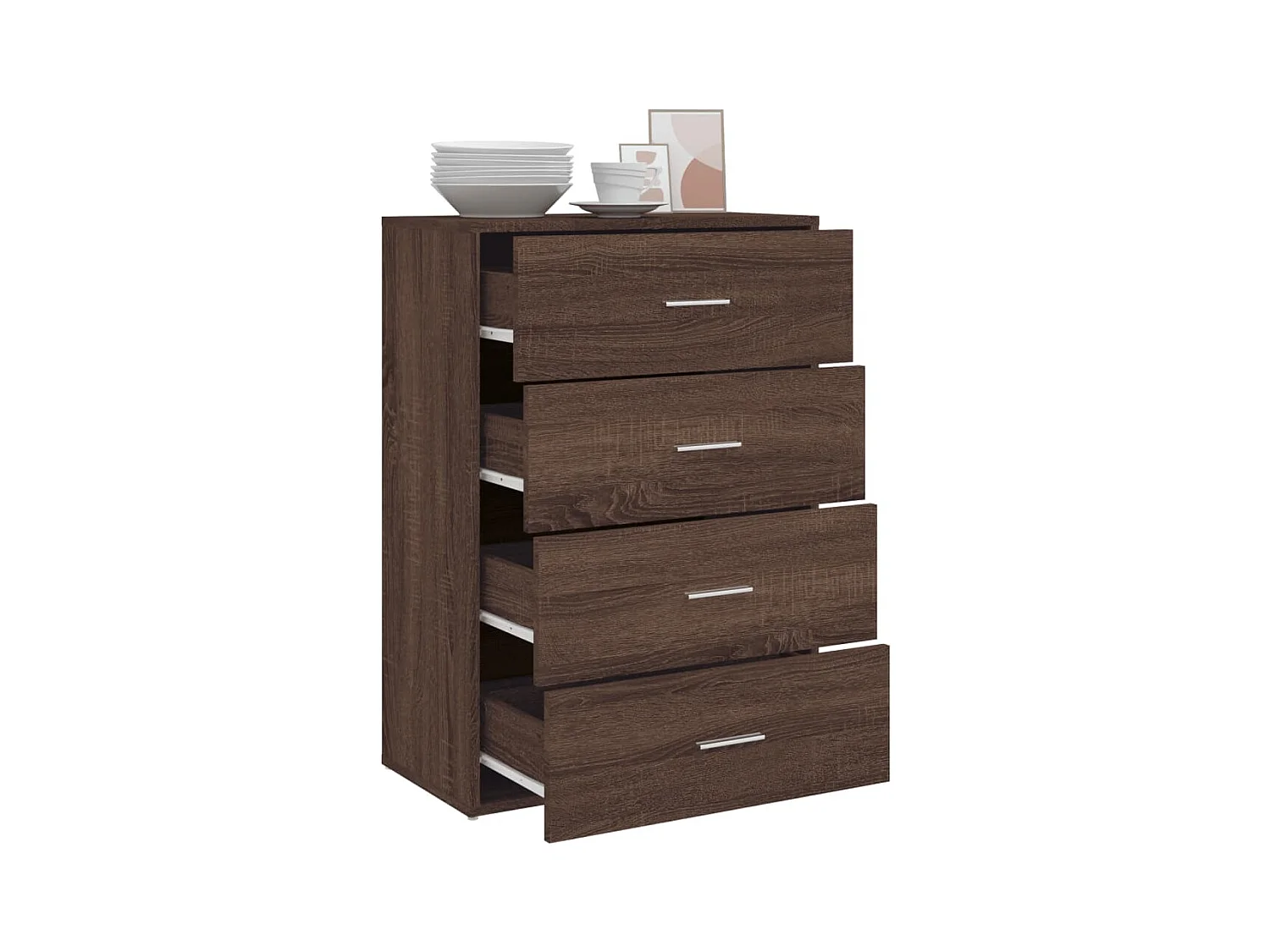 Buffet chêne marron 60x31x84 cm bois d'ingénierie