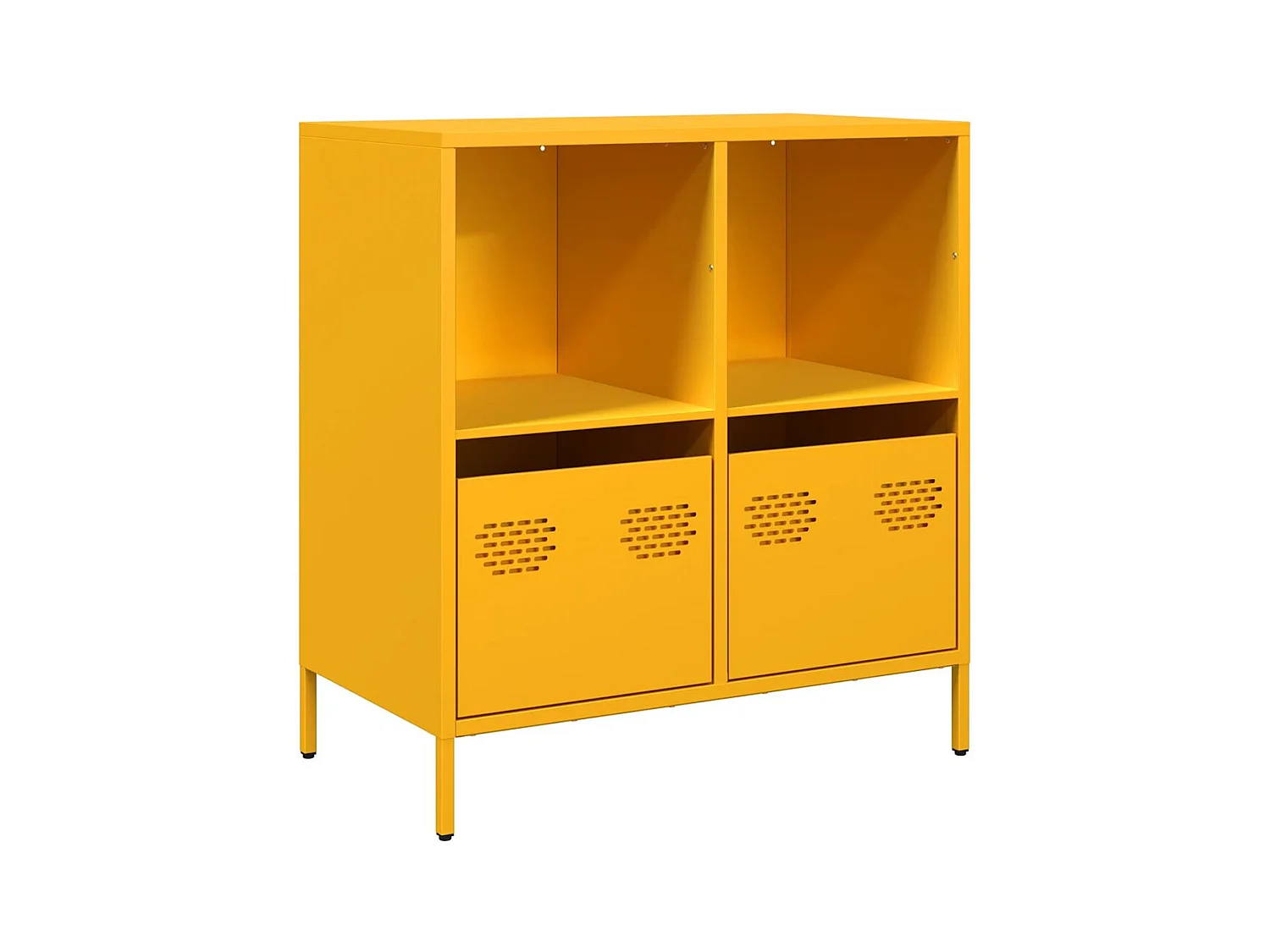 Buffet jaune moutarde 68x39x73,5 cm acier laminé à froid