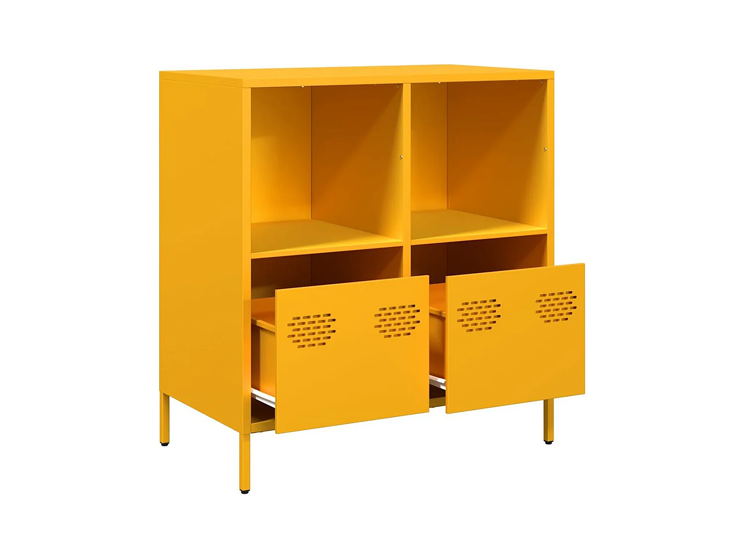 Buffet jaune moutarde 68x39x73,5 cm acier laminé à froid