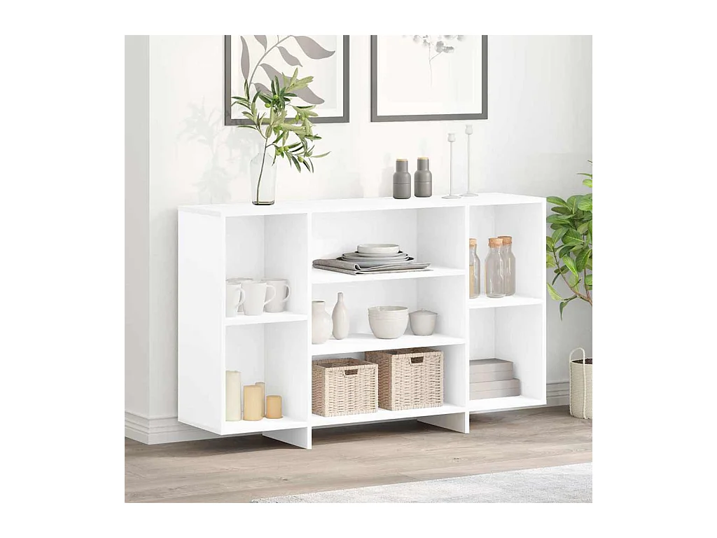 Wit dressoir 120x30x75 cm bewerkt hout