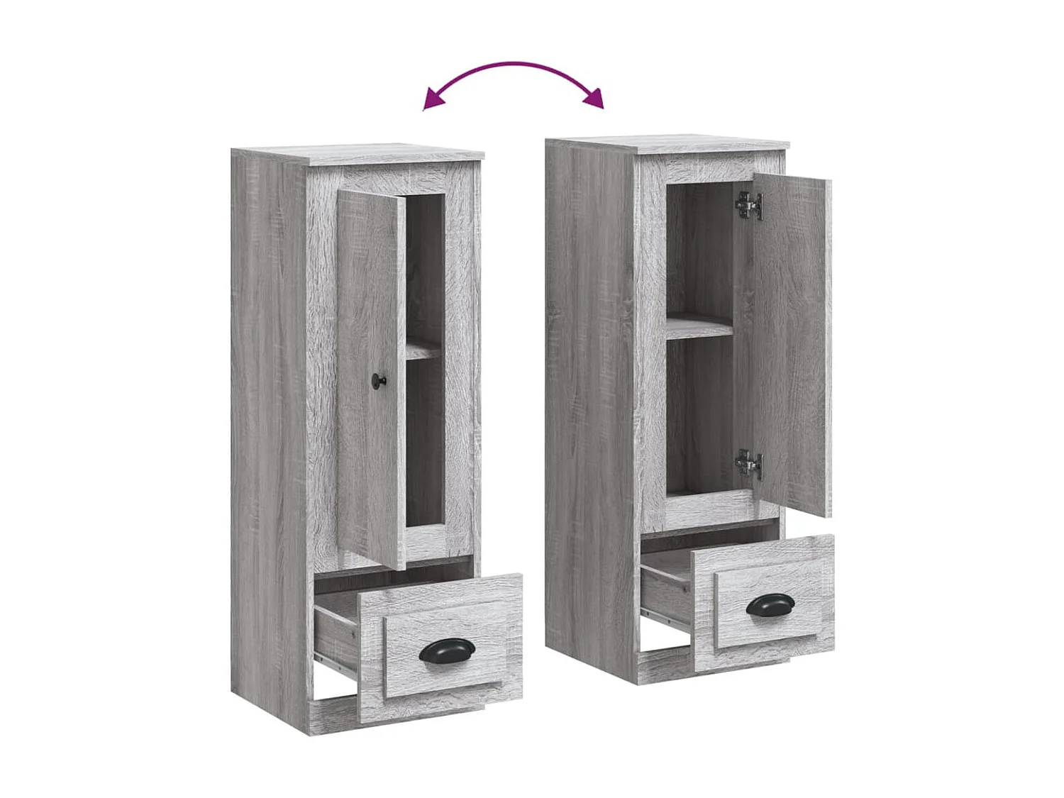 Buffet haut sonoma gris 36x35,5x103,5 cm bois d'ingénierie