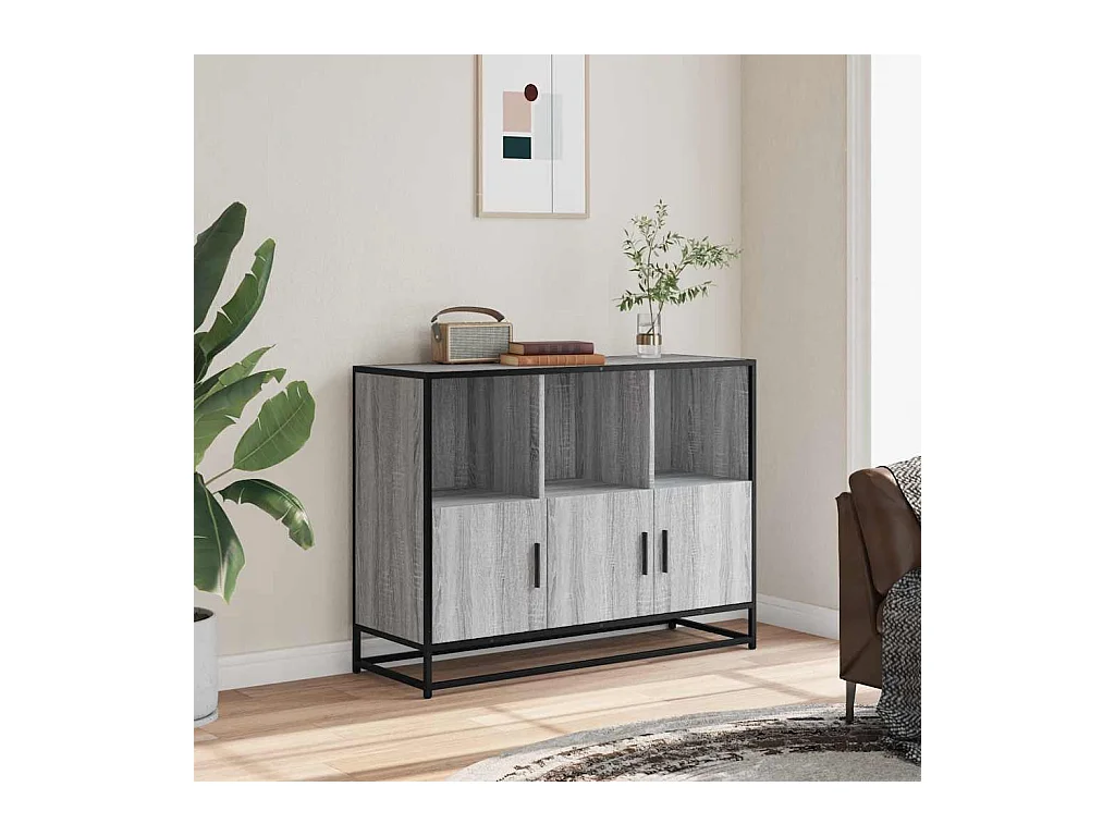 Buffet sonoma gris 100x35x76 cm bois d'ingénierie