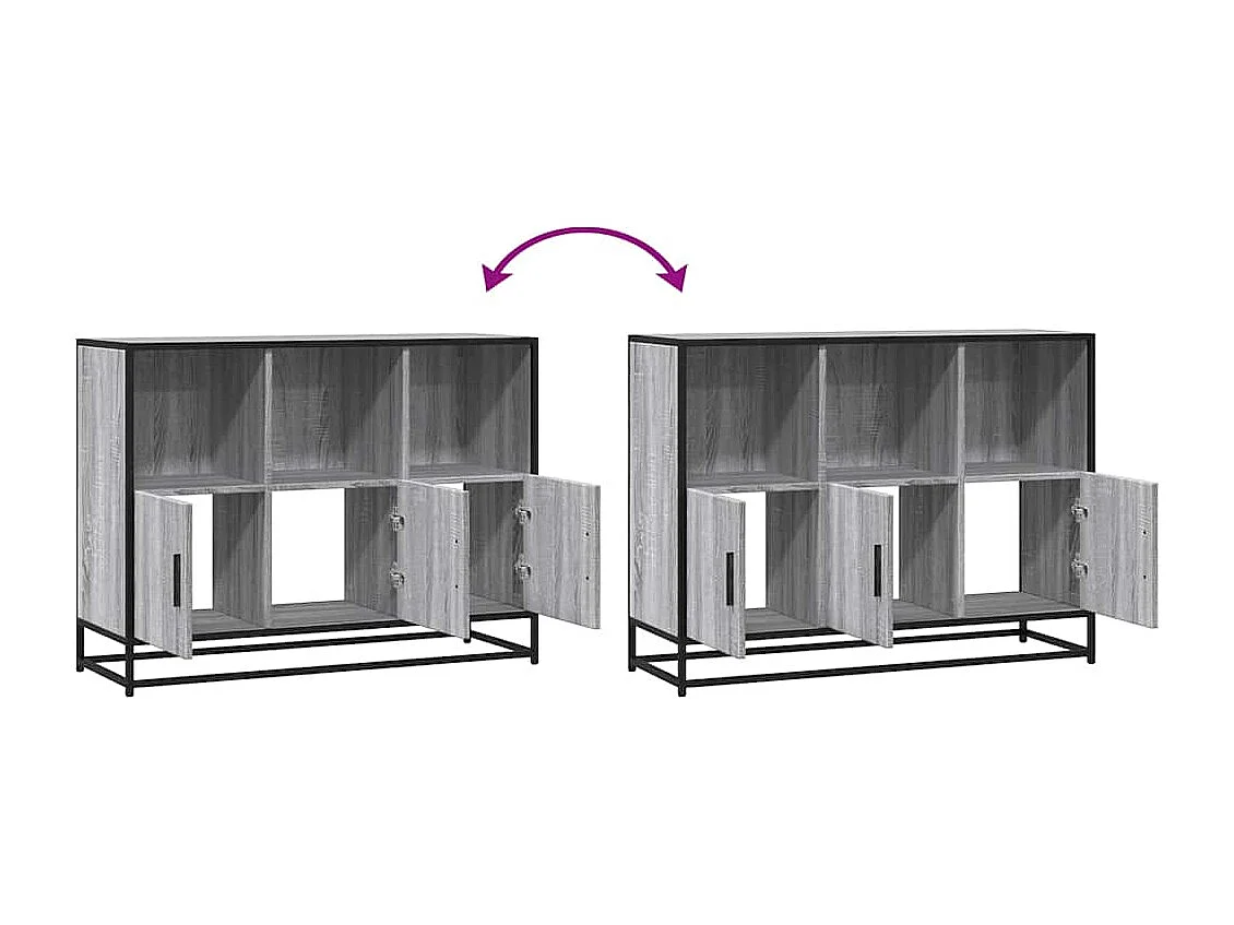 Buffet sonoma gris 100x35x76 cm bois d'ingénierie