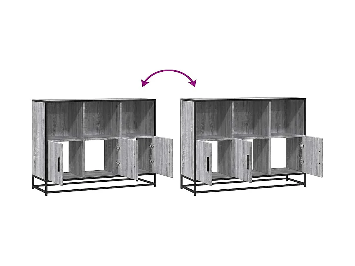 Buffet sonoma gris 100x35x76 cm bois d'ingénierie