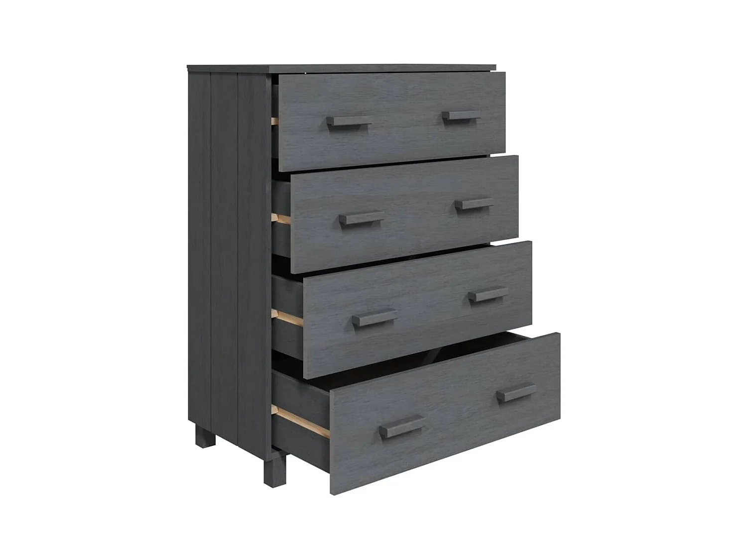 Buffet HAMAR Gris foncé 79x40x103,5 cm Bois massif de pin