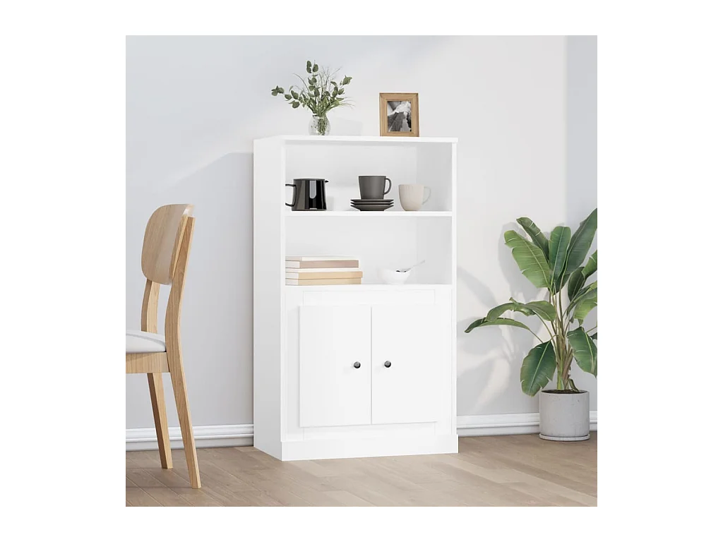 Buffet haut blanc 60x35,5x103,5 cm bois d'ingénierie