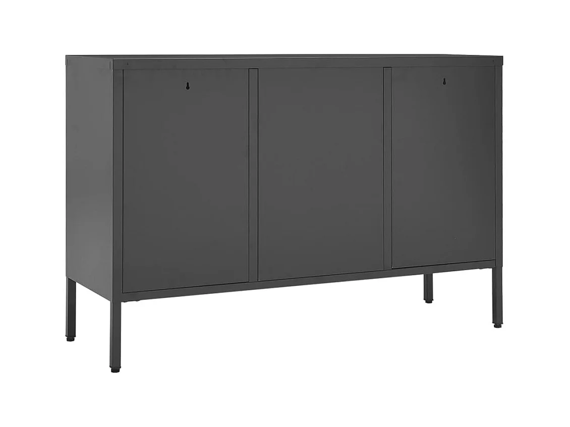 Credenza Antracite 105x35x70 cm Acciaio e vetro temperato