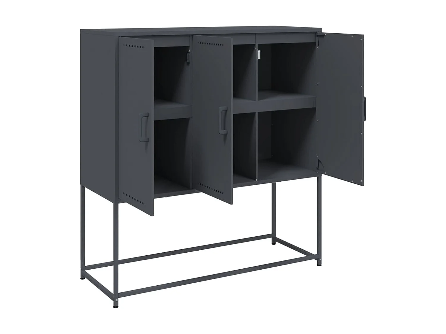 Buffet haut anthracite 100,5x39x107 cm acier