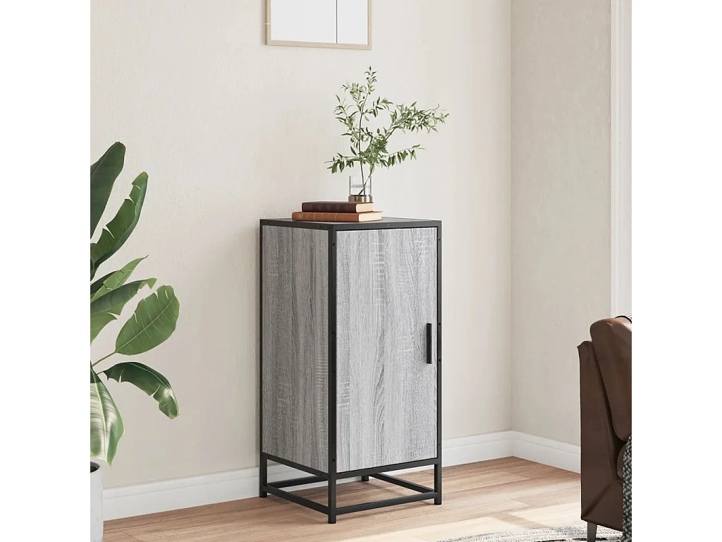 Buffet sonoma gris 35,5x35x76 cm bois d'ingénierie et métal