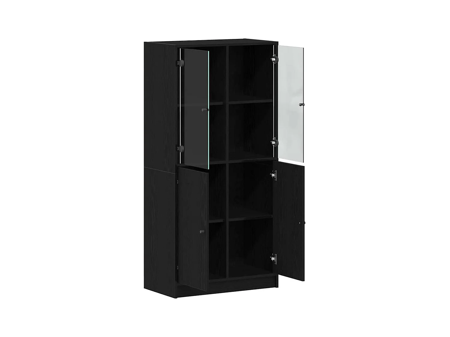 Highboard avec portes en chêne noir 68x37x142 cm en bois d'ingénierie