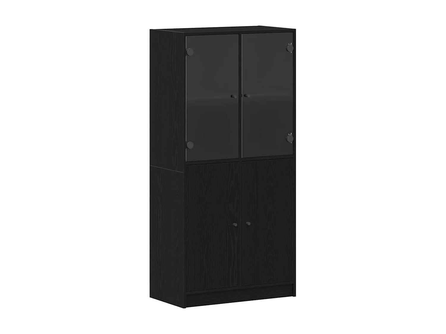 Highboard avec portes en chêne noir 68x37x142 cm en bois d'ingénierie