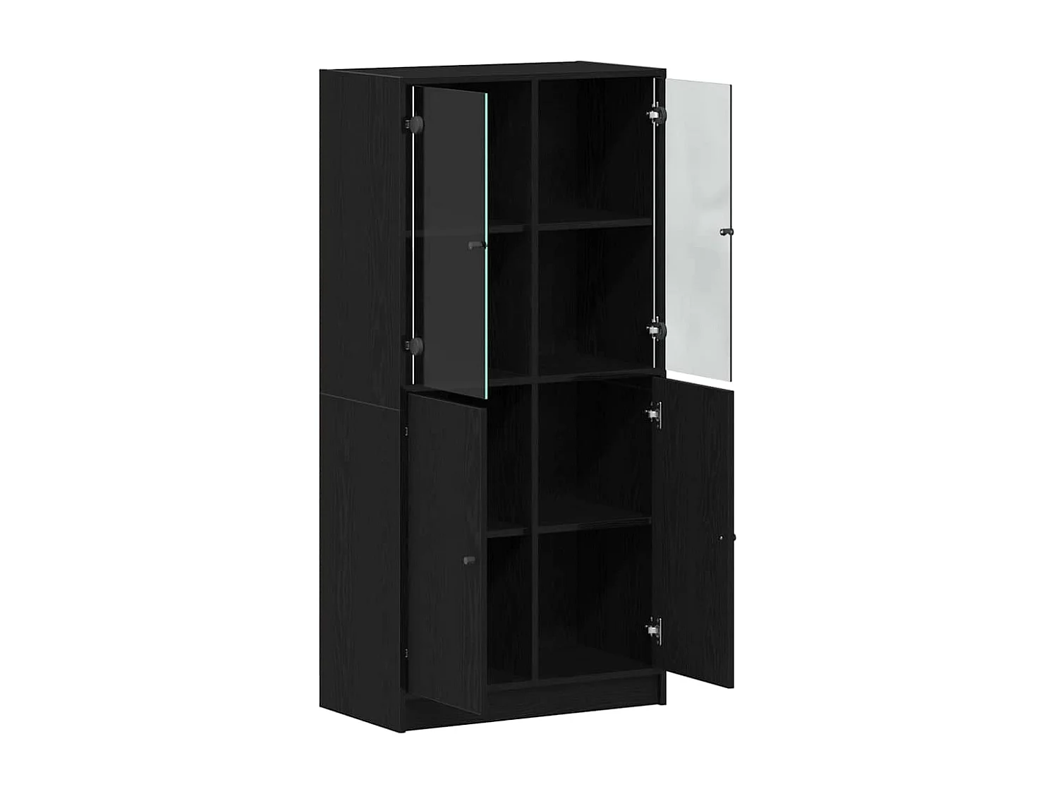 Highboard avec portes en chêne noir 68x37x142 cm en bois d'ingénierie