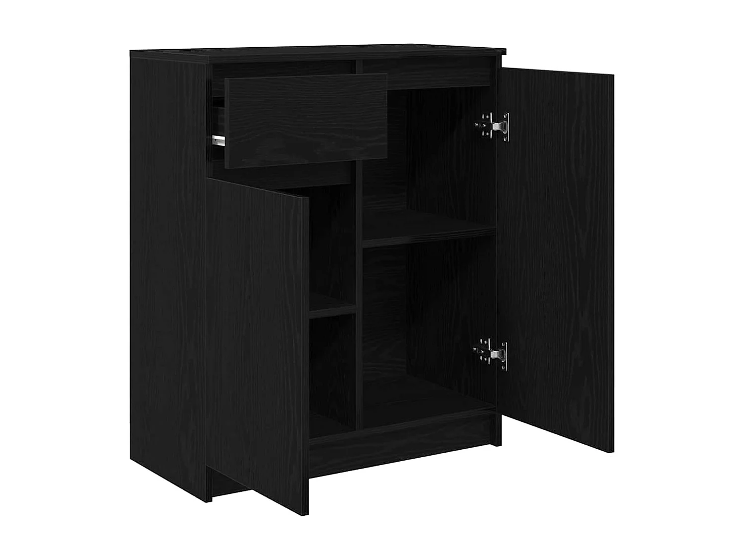 Buffet avec tiroir chêne noir 71x35x84 cm bois d'ingénierie