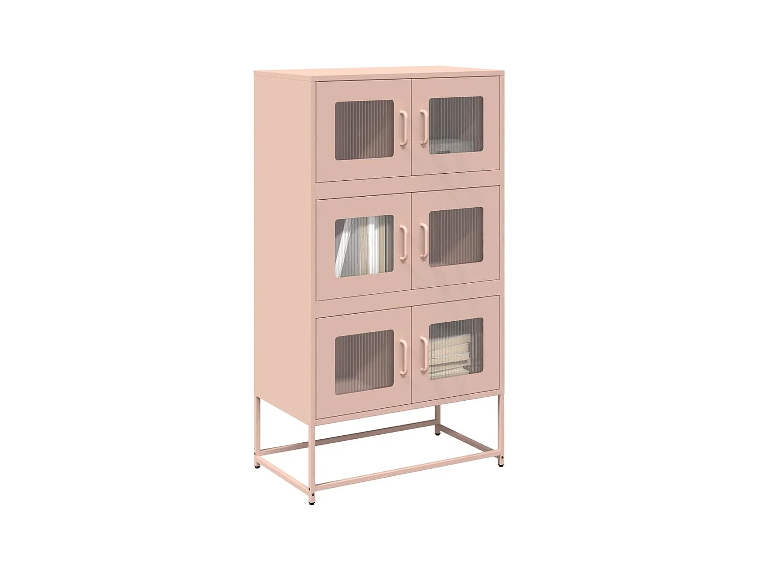 Buffet haut rose 68x39x123 cm acier