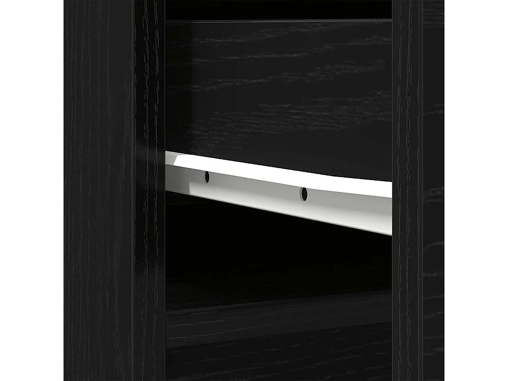 Buffet haut chêne noir 37,5x35x180 cm bois d'ingénierie