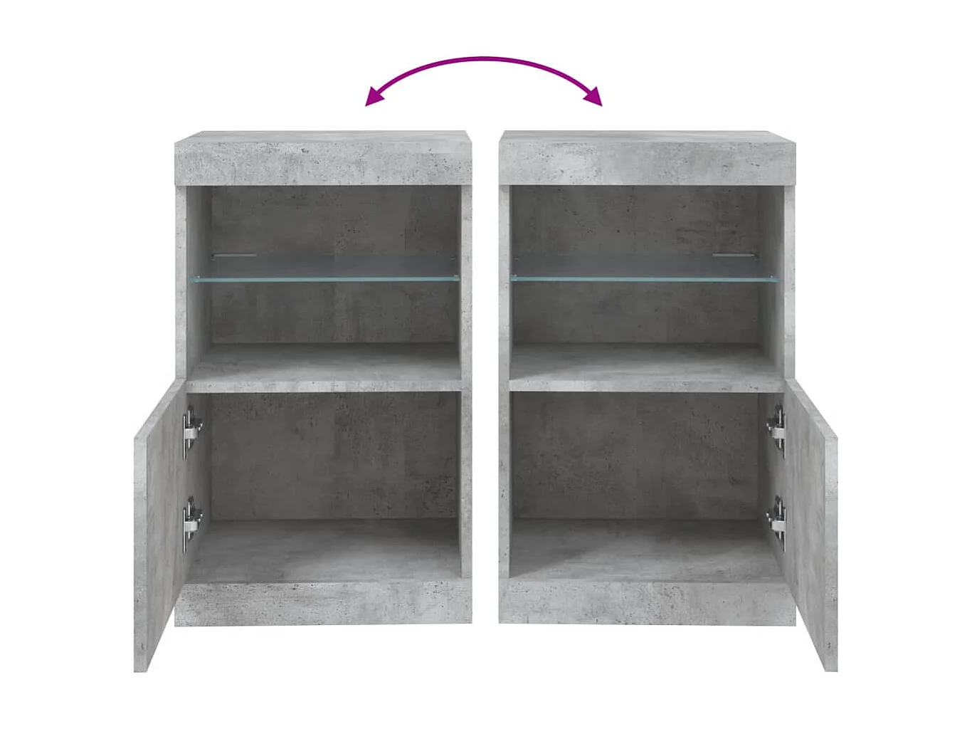 Buffet avec lumières LED gris béton 41x37x67 cm