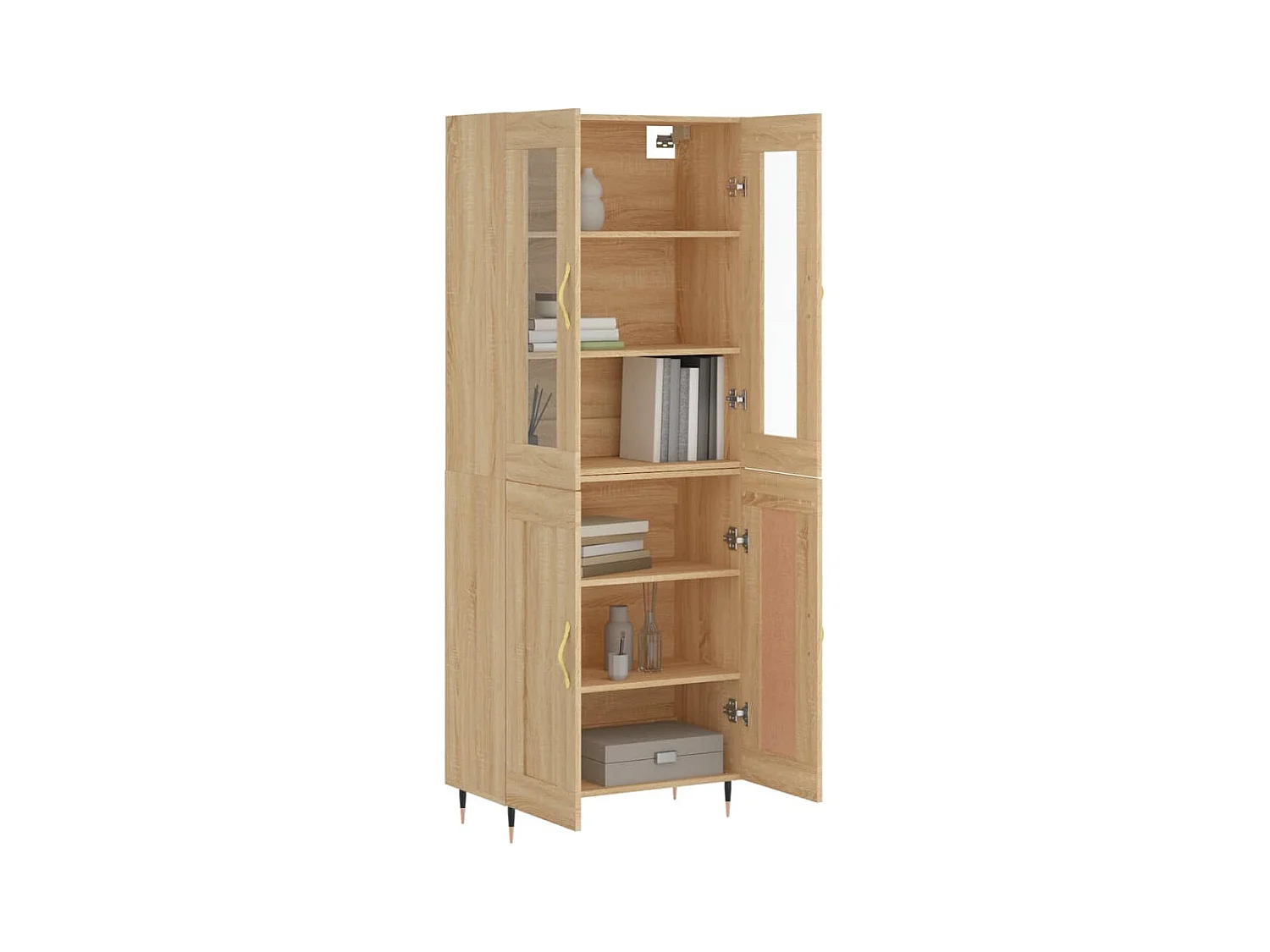 Credenza alta in rovere Sonoma 69,5x34x180 cm Legno ingegnerizzato