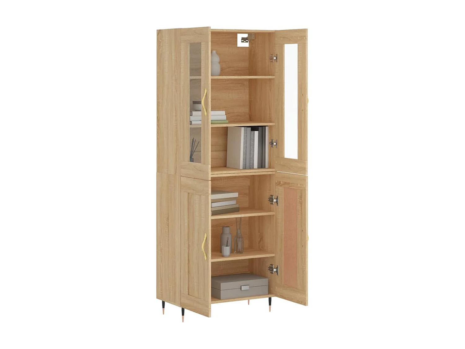 Hoog dressoir Sonoma eiken 69,5x34x180 cm Technisch hout