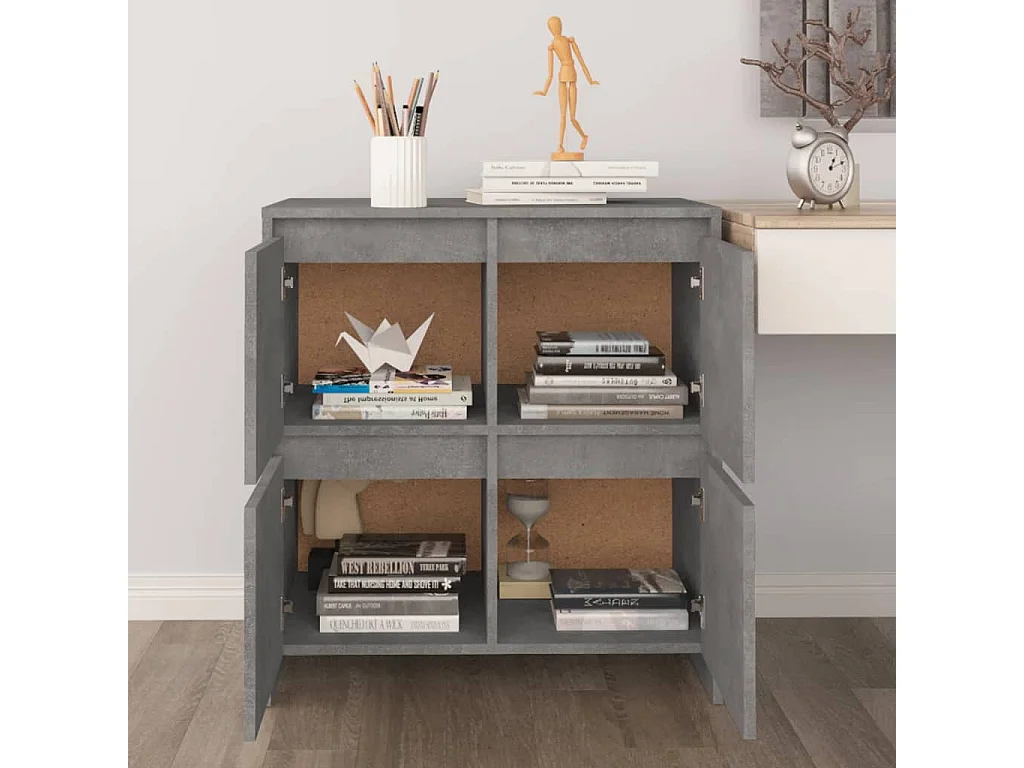 Buffet Gris béton 70x41x75 cm Bois d'ingénierie