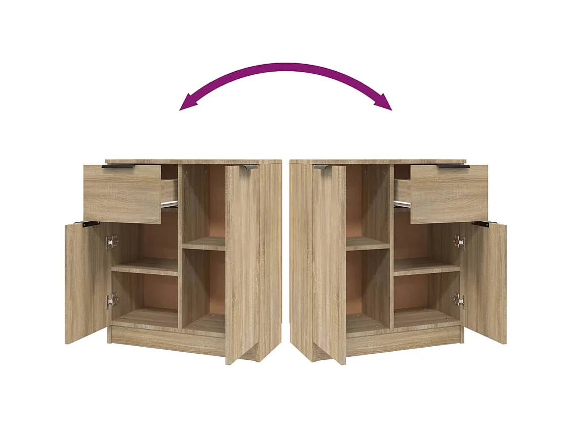 Sideboard aus Sonoma-Eiche, 60 x 30 x 70 cm, Holzwerkstoff