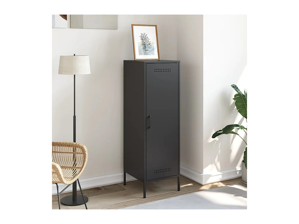 Buffet haut noir 36x39x113 cm acier