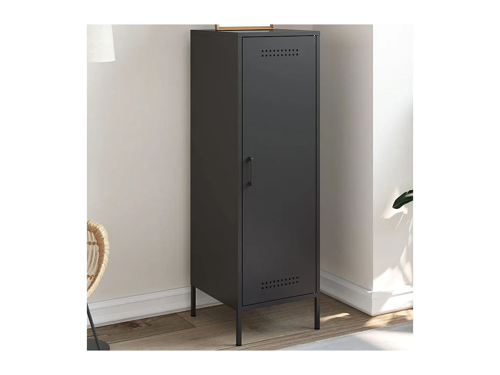 Credenza alta nera 36x39x113 cm in acciaio