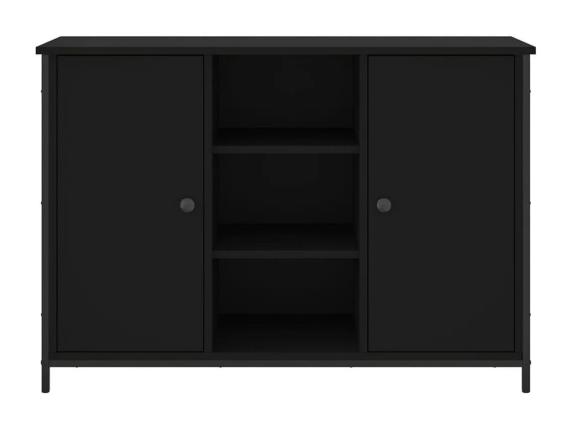 Buffet noir 100x35x70 cm bois d'ingénierie