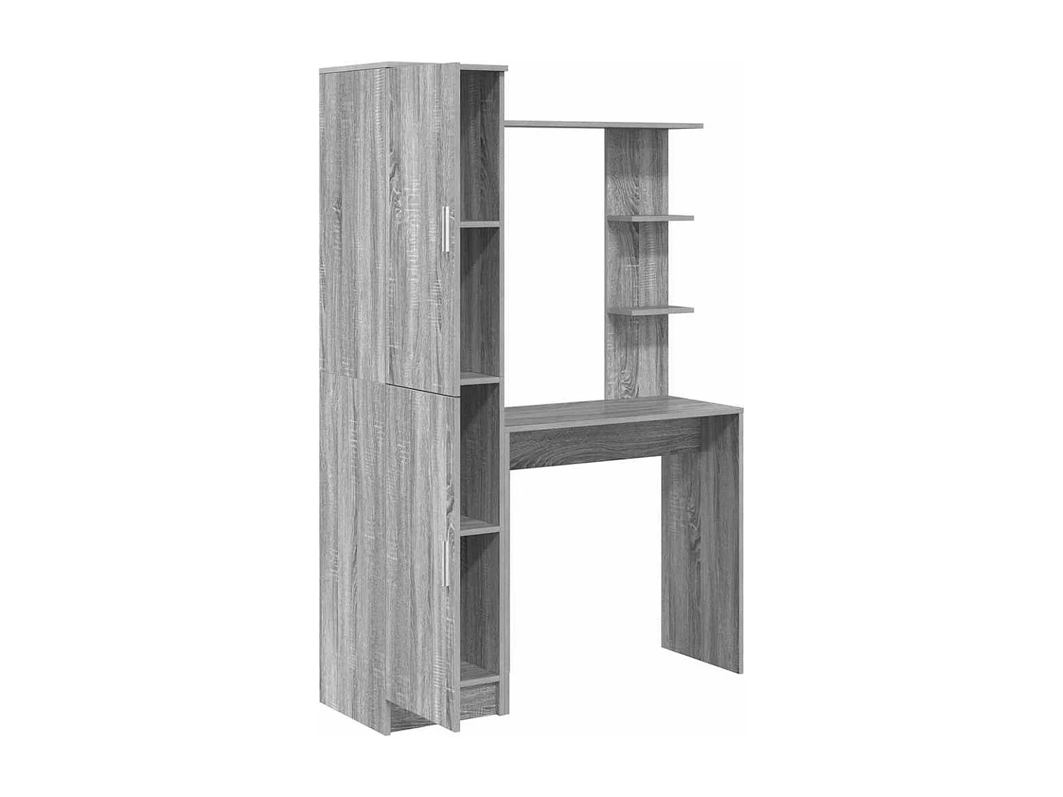 Bureau avec rangement Gris Sonoma Bois d'ingénierie