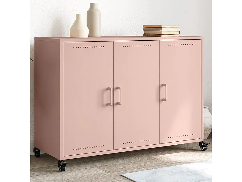 Buffet rose 100,5x39x72 cm acier