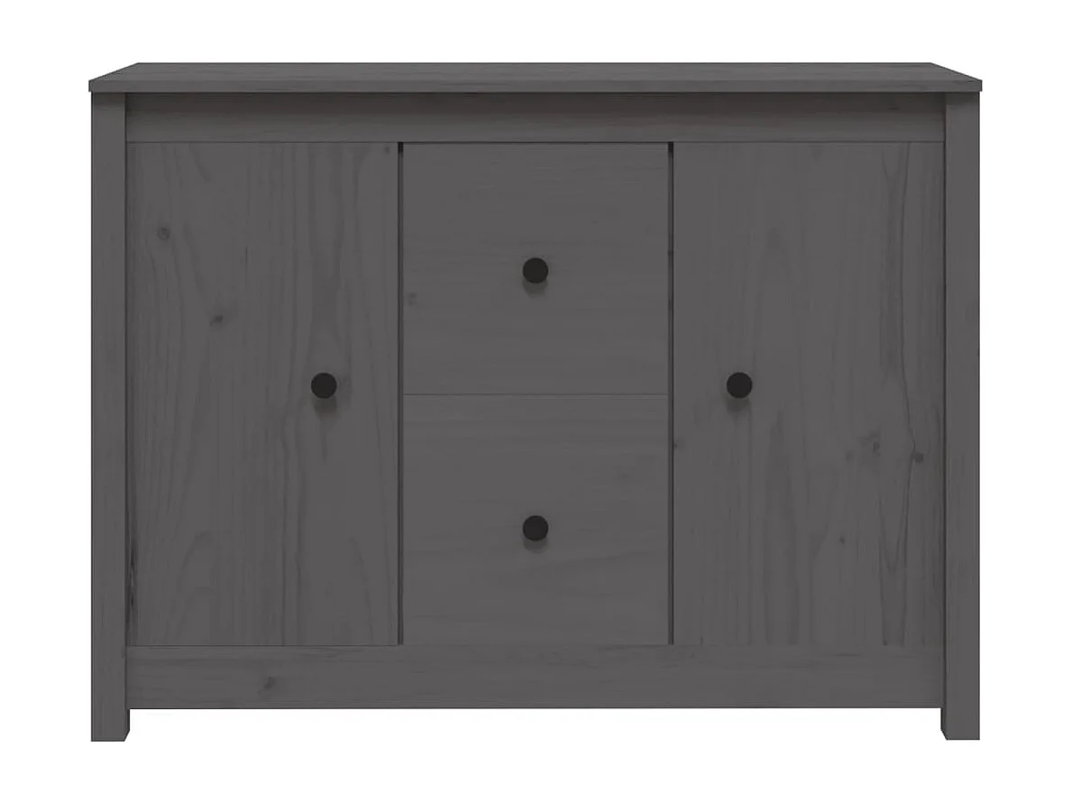 Credenza grigia 100x35x74 cm in legno massello di pino