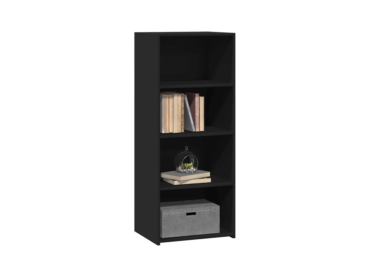 Buffet haut noir 50x41x124 cm bois d'ingénierie