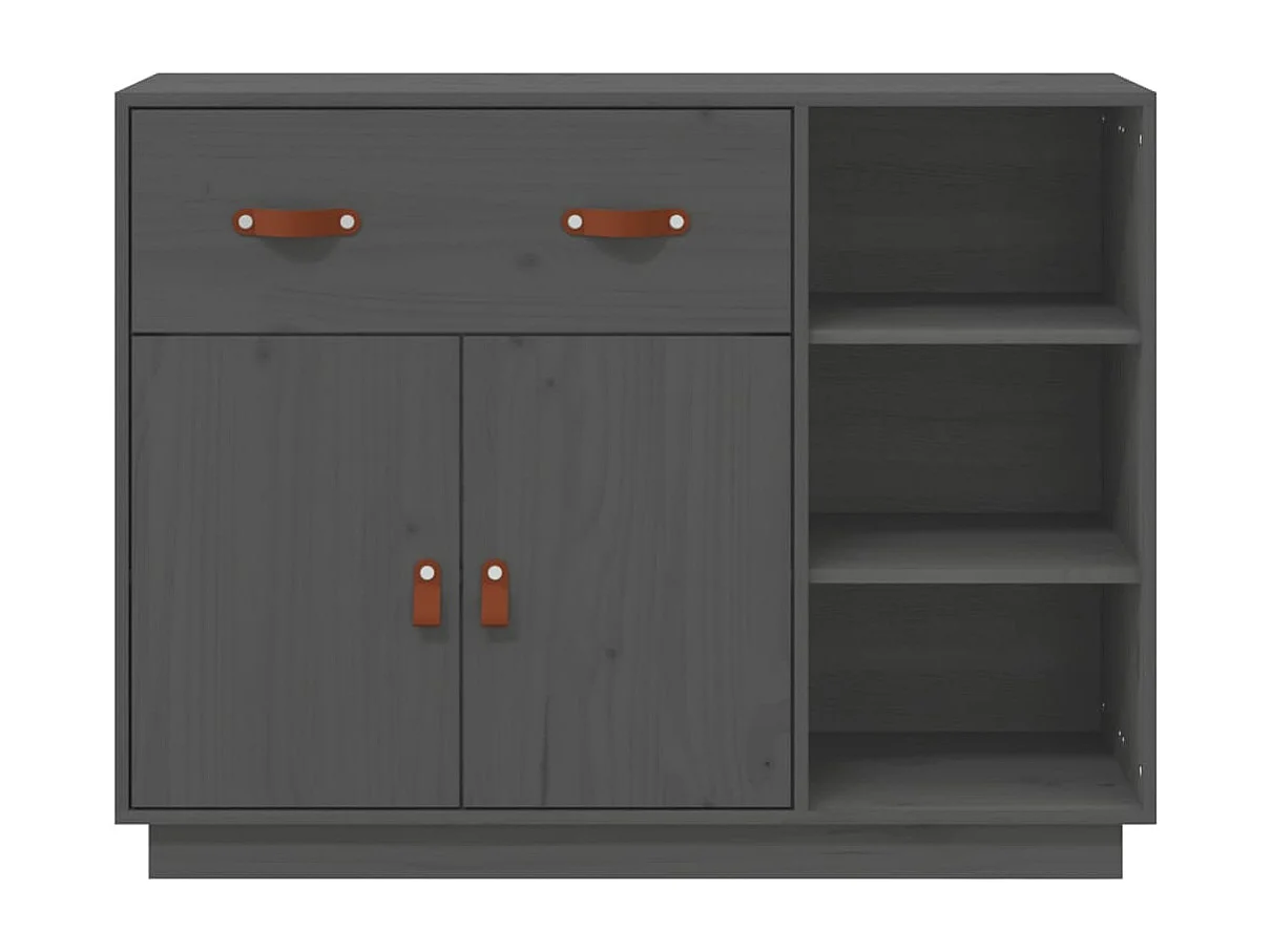 Buffet Gris 98,5x40x75 cm Bois massif de pin