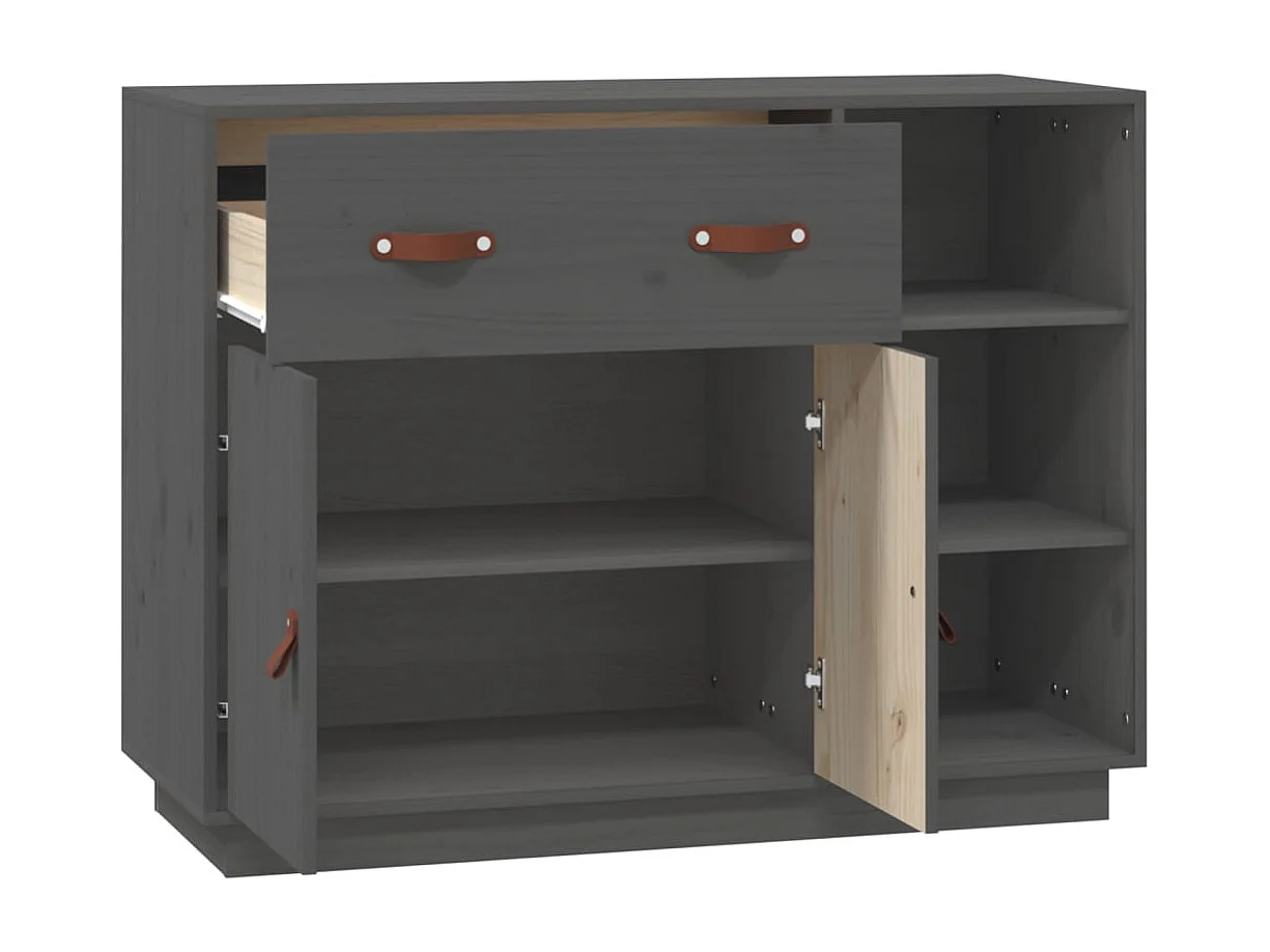 Buffet Gris 98,5x40x75 cm Bois massif de pin
