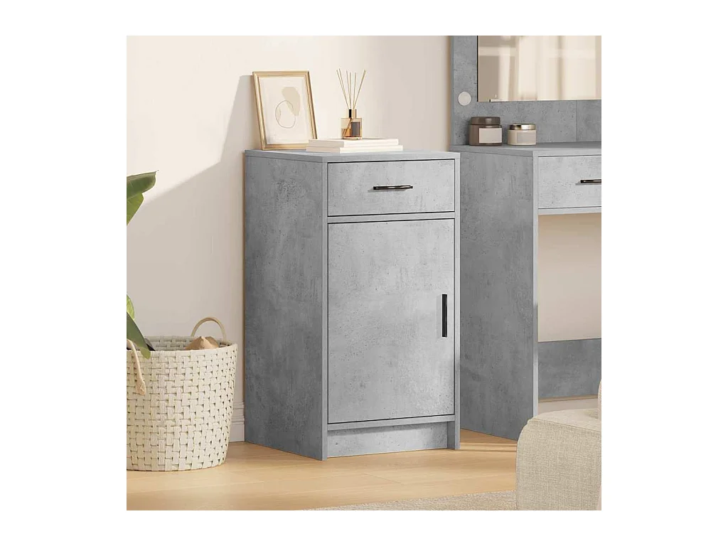 Buffet Gris Béton 40x41x75 cm Bois d'ingénierie