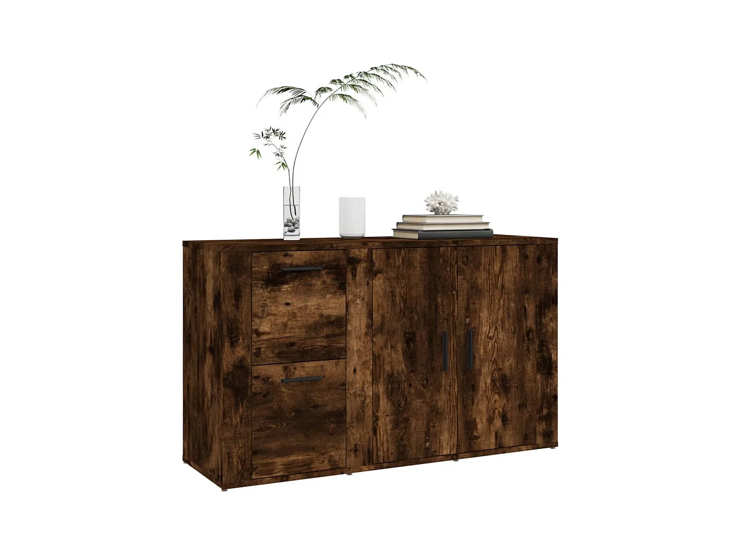 Buffet Chêne fumé 100x33x59,5 cm Bois d'ingénierie