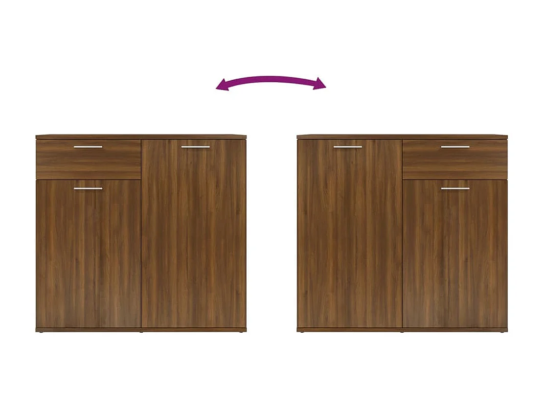 Buffet Chêne marron 80x36x75 cm Bois d'ingénierie