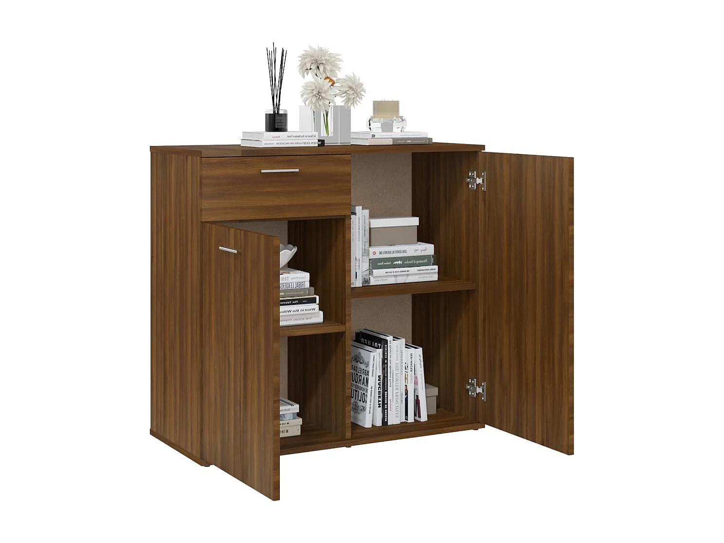 Buffet Chêne marron 80x36x75 cm Bois d'ingénierie