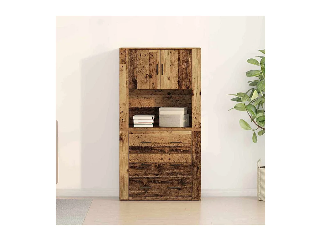 Buffet en bois ancien 80x33x150 cm