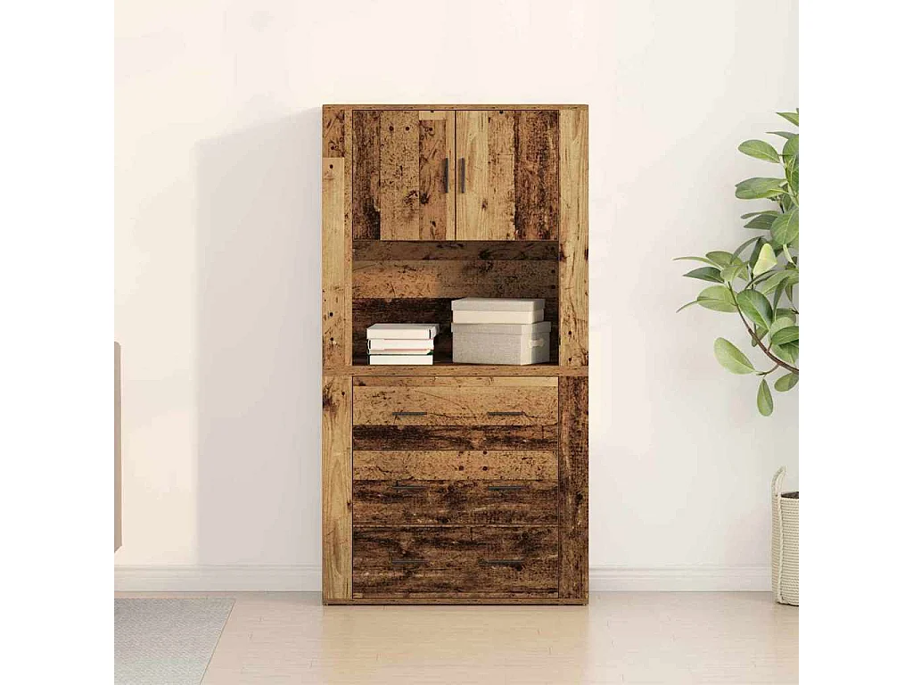 Buffet en bois ancien 80x33x150 cm