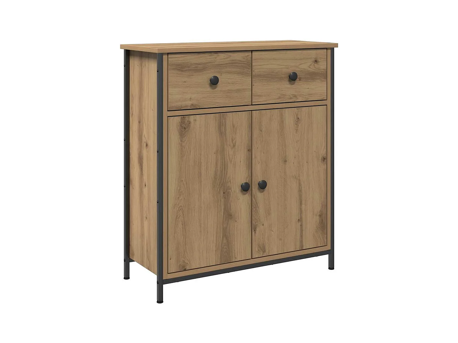 Buffet chêne artisanal 70x30x80 cm bois d'ingénierie