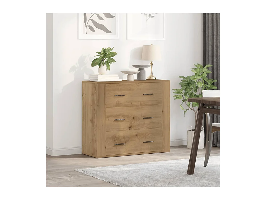 Buffet chêne artisanal 80x33x70 cm bois d'ingénierie