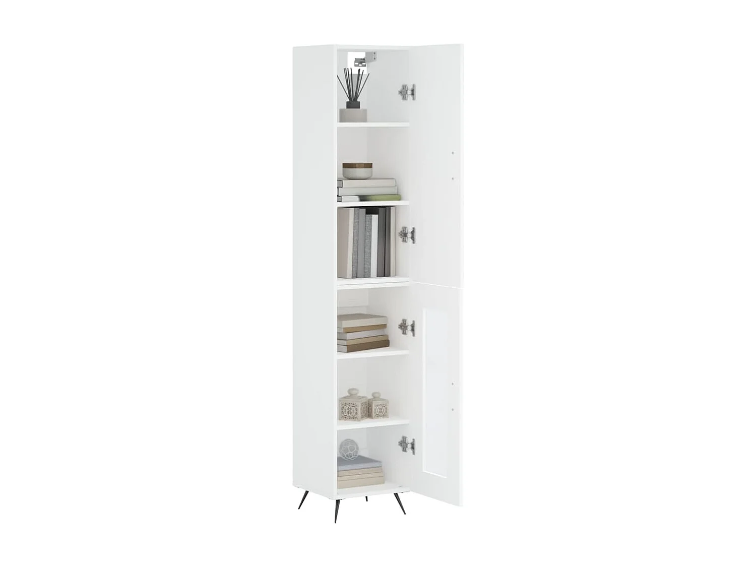 Buffet haut Blanc 34,5x34x180 cm Bois d'ingénierie